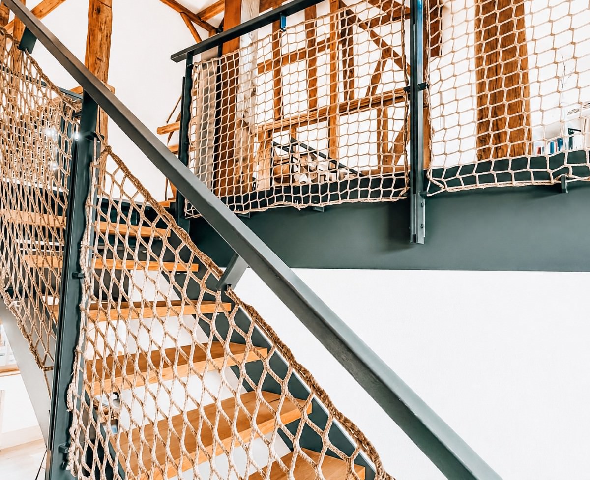 Stair-Rail Safety Nets