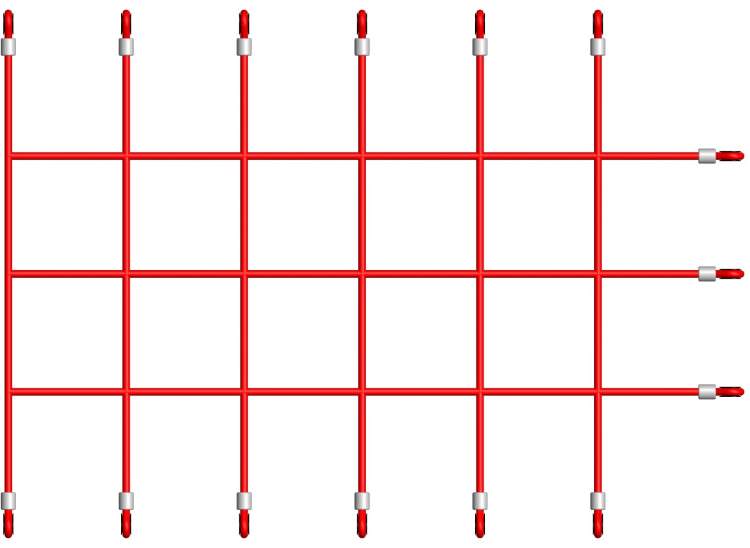 climbing net fastener positions, type 2