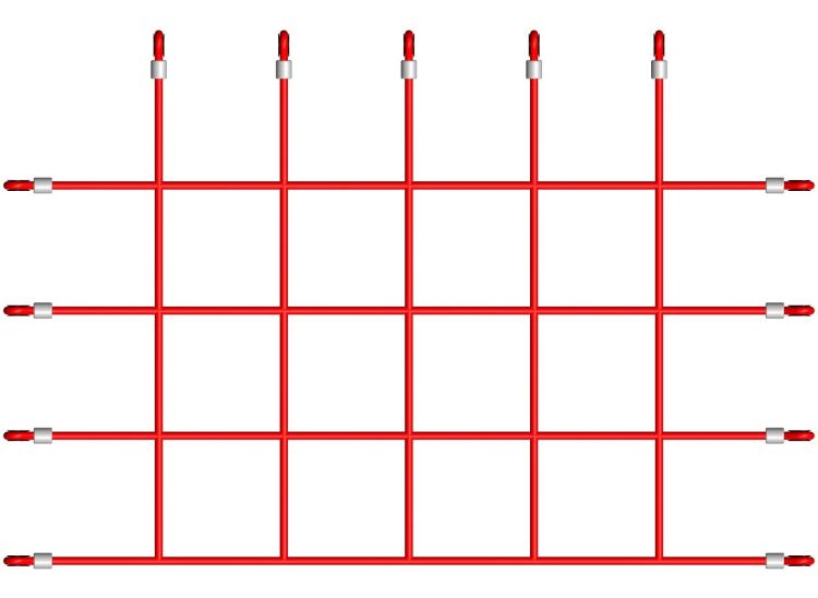 climbing net fastener positions, type 3