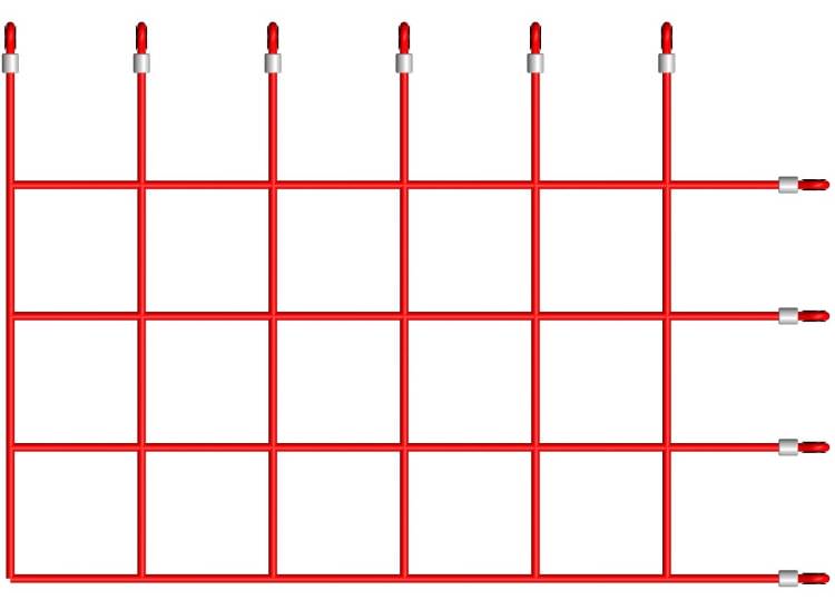 climbing net fastener positions, type 4