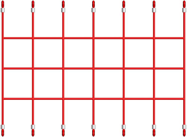 climbing net fastener positions, type 5