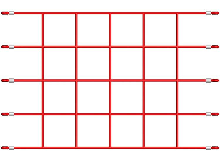 climbing net fastener positions, type 6