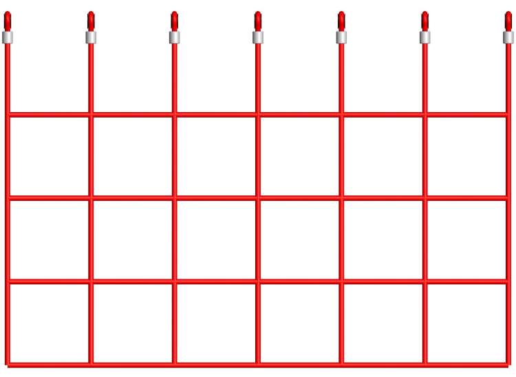 climbing net fastener positions, type 7